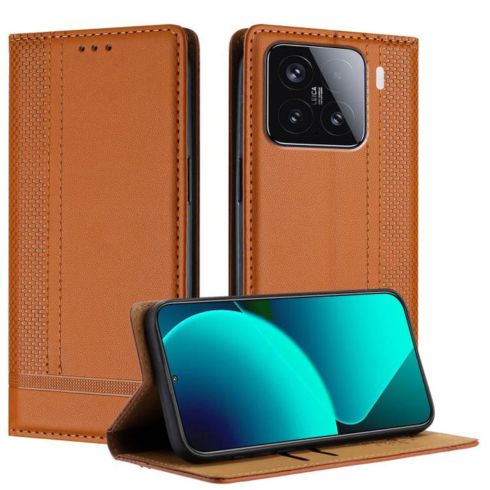 Funda para teléfono de cuero vegano resistente a los arañazos con diseño de costuras, For Xiaomi Poco C85 4G, For Xiaomi Poco M7 4G 171mm, For Xiaomi 15T Pro 5G, For Xiaomi 15T 5G, For Xiaomi Civi 5 Pro, For Xiaomi 15S Pro, For Xiaomi 15 Ultra         ...