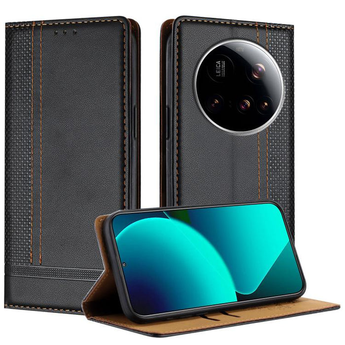 Funda para teléfono de cuero vegano resistente a los arañazos con diseño de costuras, For Xiaomi Poco C85 4G, For Xiaomi Poco M7 4G 171mm, For Xiaomi 15T Pro 5G, For Xiaomi 15T 5G, For Xiaomi Civi 5 Pro, For Xiaomi 15S Pro, For Xiaomi 15 Ultra         ...