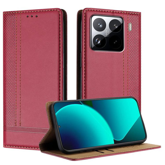 Funda para teléfono de cuero vegano resistente a los arañazos con diseño de costuras, For Xiaomi Poco C85 4G, For Xiaomi Poco M7 4G 171mm, For Xiaomi 15T Pro 5G, For Xiaomi 15T 5G, For Xiaomi Civi 5 Pro, For Xiaomi 15S Pro, For Xiaomi 15 Ultra         ...