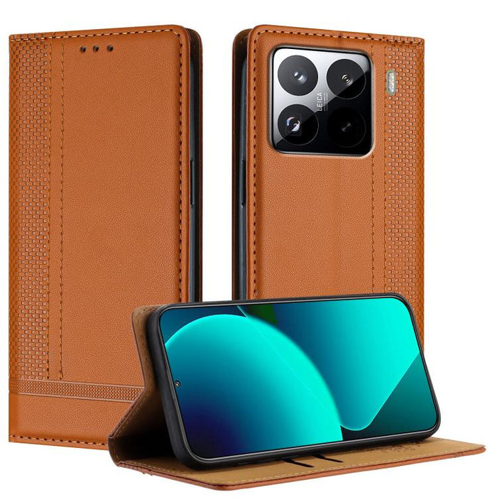 Funda para teléfono de cuero vegano resistente a los arañazos con diseño de costuras, For Xiaomi Poco C85 4G, For Xiaomi Poco M7 4G 171mm, For Xiaomi 15T Pro 5G, For Xiaomi 15T 5G, For Xiaomi Civi 5 Pro, For Xiaomi 15S Pro, For Xiaomi 15 Ultra         ...