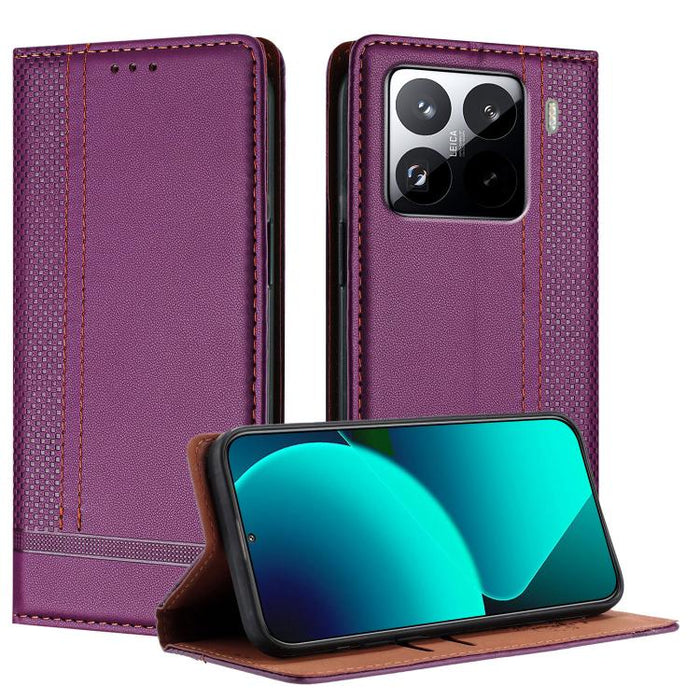 Funda para teléfono de cuero vegano resistente a los arañazos con diseño de costuras, For Xiaomi Poco C85 4G, For Xiaomi Poco M7 4G 171mm, For Xiaomi 15T Pro 5G, For Xiaomi 15T 5G, For Xiaomi Civi 5 Pro, For Xiaomi 15S Pro, For Xiaomi 15 Ultra         ...