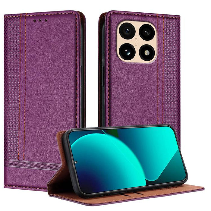 Funda para teléfono de cuero vegano resistente a los arañazos con diseño de costuras, For Xiaomi Poco C85 4G, For Xiaomi Poco M7 4G 171mm, For Xiaomi 15T Pro 5G, For Xiaomi 15T 5G, For Xiaomi Civi 5 Pro, For Xiaomi 15S Pro, For Xiaomi 15 Ultra         ...