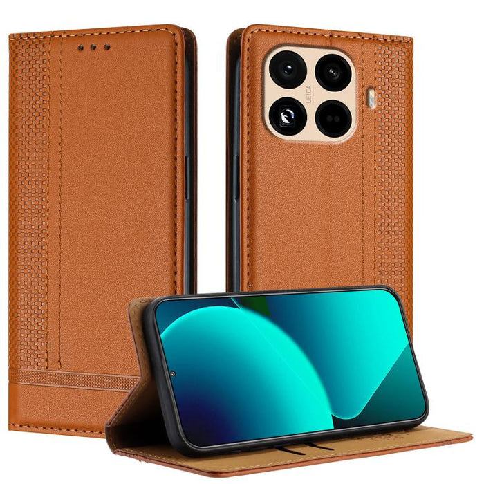 Funda para teléfono de cuero vegano resistente a los arañazos con diseño de costuras, For Xiaomi Poco C85 4G, For Xiaomi Poco M7 4G 171mm, For Xiaomi 15T Pro 5G, For Xiaomi 15T 5G, For Xiaomi Civi 5 Pro, For Xiaomi 15S Pro, For Xiaomi 15 Ultra         ...
