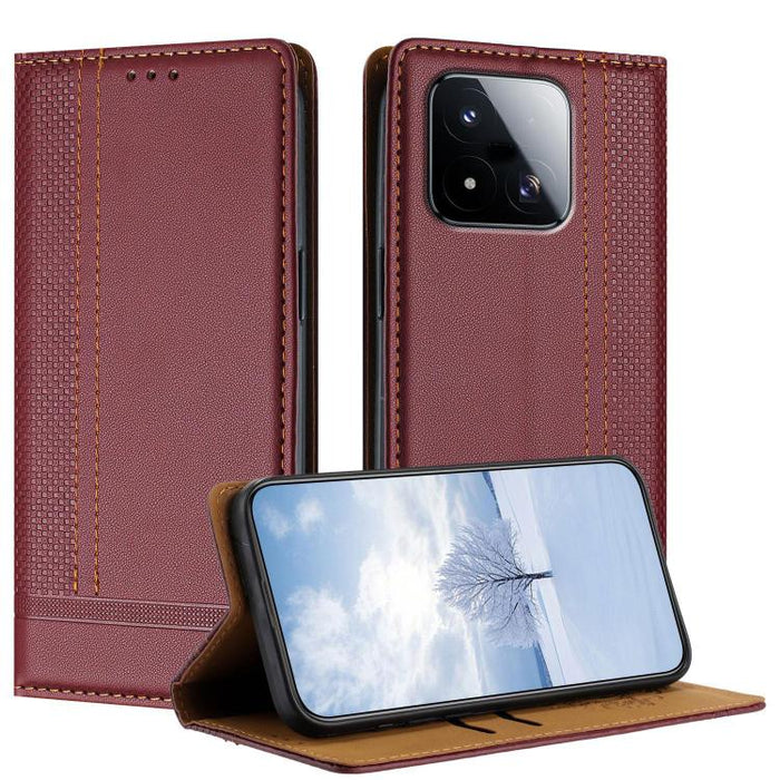 Funda para teléfono de cuero vegano resistente a los arañazos con diseño de costuras, For Xiaomi 17 Max 5G, For Xiaomi 17T Pro 5G, For Xiaomi 17T 5G, For Xiaomi Poco X8 Pro Max 5G, For Xiaomi Poco M8 Pro 5G, For Xiaomi Poco M8 5G, For Xiaomi 17 Ultra  ...