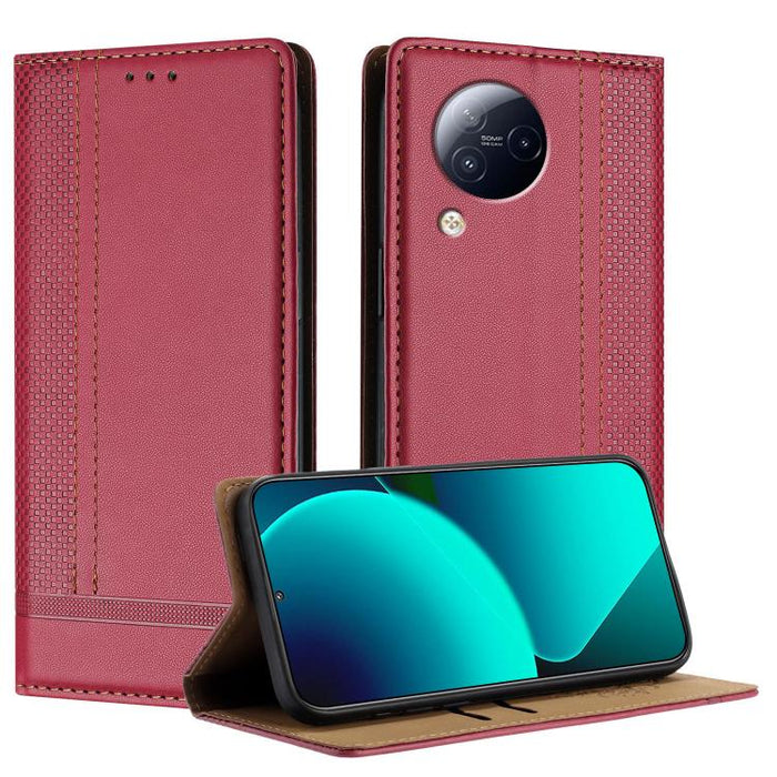 Funda para teléfono de cuero vegano resistente a los arañazos con diseño de costuras, For Xiaomi 14 Pro, For Xiaomi 14, For Xiaomi 13 Ultra, For Xiaomi Civi 3, For Xiaomi Poco X3 Pro
