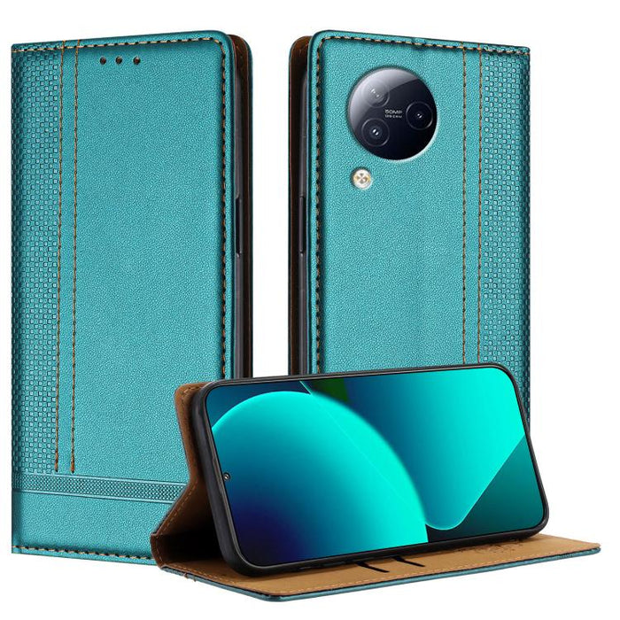Funda para teléfono de cuero vegano resistente a los arañazos con diseño de costuras, For Xiaomi 14 Pro, For Xiaomi 14, For Xiaomi 13 Ultra, For Xiaomi Civi 3, For Xiaomi Poco X3 Pro