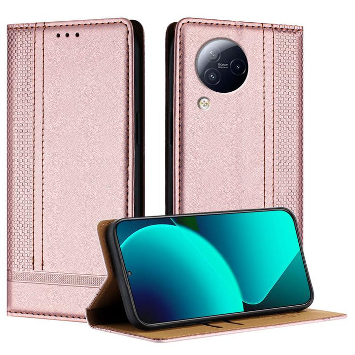 Funda para teléfono de cuero vegano resistente a los arañazos con diseño de costuras, For Xiaomi 14 Pro, For Xiaomi 14, For Xiaomi 13 Ultra, For Xiaomi Civi 3, For Xiaomi Poco X3 Pro
