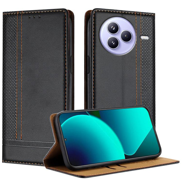 Funda para teléfono de cuero vegano resistente a los arañazos con diseño de costuras, For Xiaomi Poco C85 4G, For Xiaomi Poco M7 4G 171mm, For Xiaomi 15T Pro 5G, For Xiaomi 15T 5G, For Xiaomi Civi 5 Pro, For Xiaomi 15S Pro, For Xiaomi 15 Ultra         ...