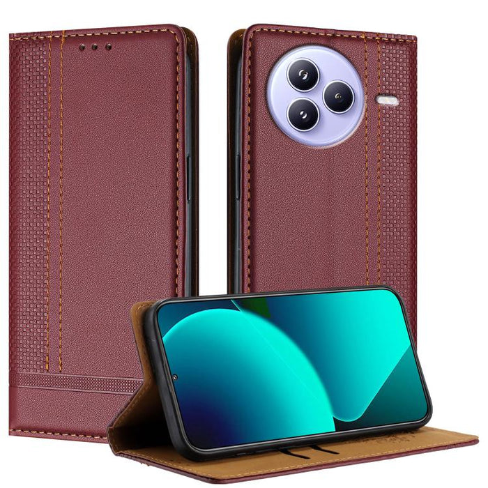 Funda para teléfono de cuero vegano resistente a los arañazos con diseño de costuras, For Xiaomi Poco C85 4G, For Xiaomi Poco M7 4G 171mm, For Xiaomi 15T Pro 5G, For Xiaomi 15T 5G, For Xiaomi Civi 5 Pro, For Xiaomi 15S Pro, For Xiaomi 15 Ultra         ...