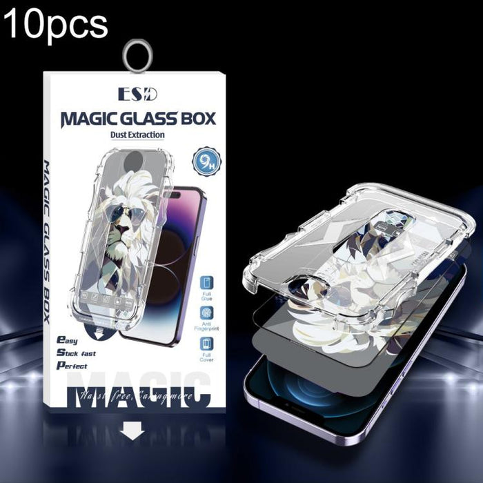10 unidades de película de vidrio templado HD a prueba de polvo para cajas de fácil instalación, For iPhone 17e / 16e / 14 / 13 Pro, For iPhone 17 Pro Max, For iPhone 17 Pro, For iPhone 17 / 16 Pro, For iPhone Air, For iPhone 16 Pro Max                ...