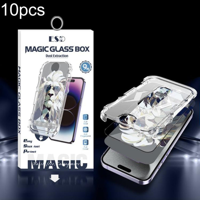 10 unidades de película de vidrio templado HD a prueba de polvo para cajas de fácil instalación, For iPhone 17e / 16e / 14 / 13 Pro, For iPhone 17 Pro Max, For iPhone 17 Pro, For iPhone 17 / 16 Pro, For iPhone Air, For iPhone 16 Pro Max                ...