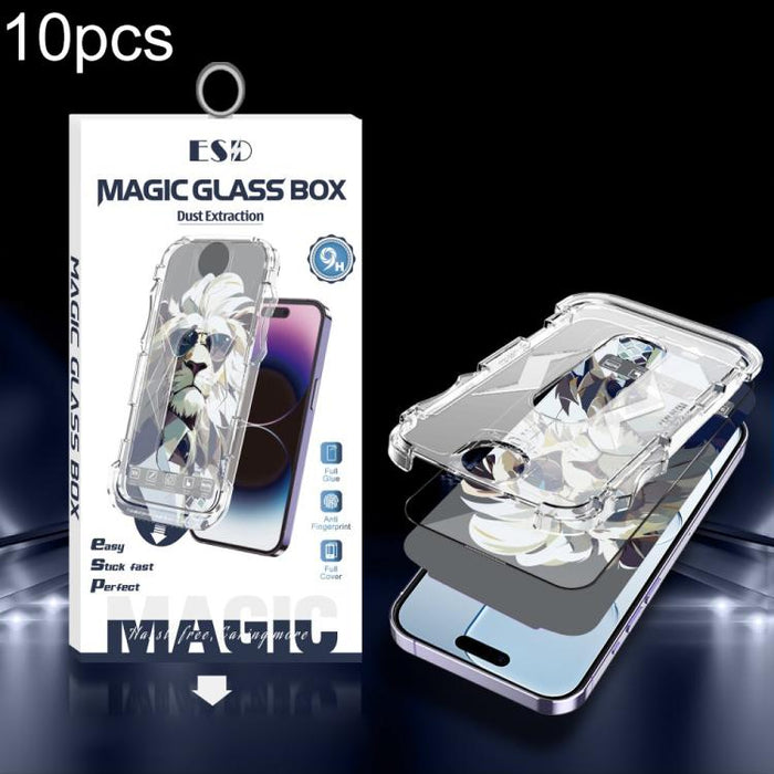 10 unidades de película de vidrio templado HD a prueba de polvo para cajas de fácil instalación, For iPhone 17e / 16e / 14 / 13 Pro, For iPhone 17 Pro Max, For iPhone 17 Pro, For iPhone 17 / 16 Pro, For iPhone Air, For iPhone 16 Pro Max                ...