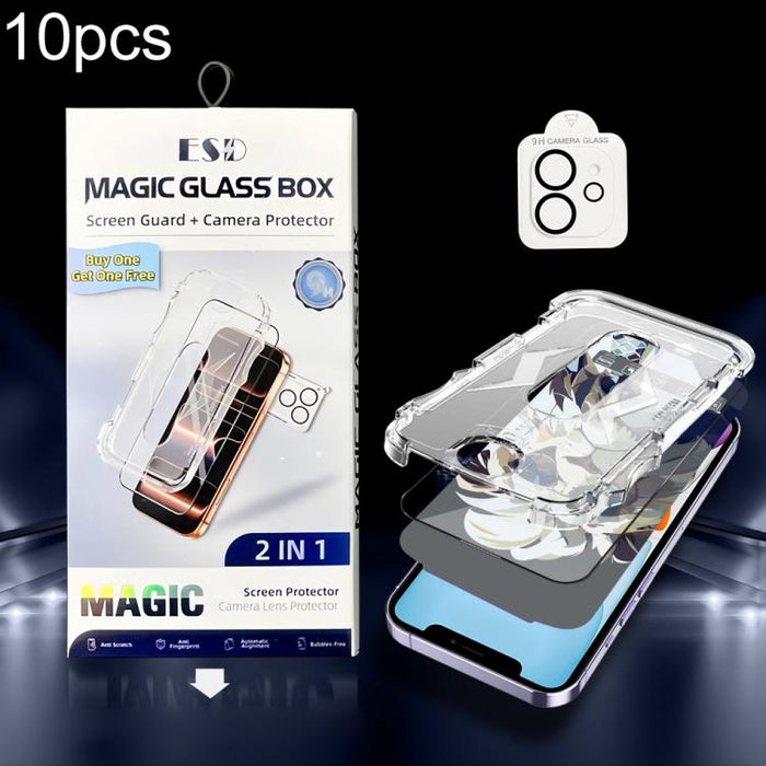 10 unidades de película protectora de vidrio templado HD a prueba de polvo para caja, fácil instalación, con película para lente., For iPhone 17e / 16e, For iPhone 17 Pro Max, For iPhone 17 Pro, For iPhone 17, For iPhone Air, For iPhone 16 Pro Max     ...