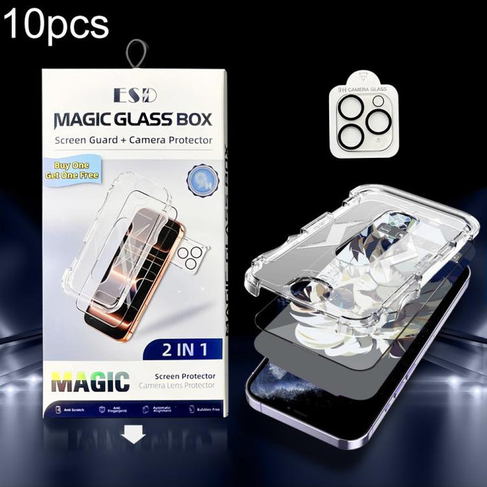 10 unidades de película protectora de vidrio templado HD a prueba de polvo para caja, fácil instalación, con película para lente., For iPhone 17e / 16e, For iPhone 17 Pro Max, For iPhone 17 Pro, For iPhone 17, For iPhone Air, For iPhone 16 Pro Max     ...