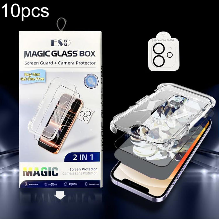 10 unidades de película protectora de vidrio templado HD a prueba de polvo para caja, fácil instalación, con película para lente., For iPhone 17e / 16e, For iPhone 17 Pro Max, For iPhone 17 Pro, For iPhone 17, For iPhone Air, For iPhone 16 Pro Max     ...