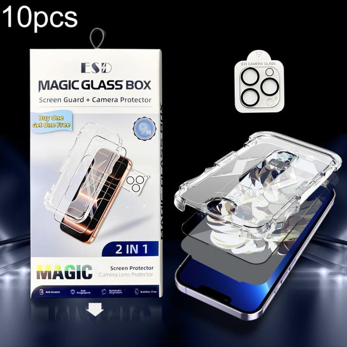10 unidades de película protectora de vidrio templado HD a prueba de polvo para caja, fácil instalación, con película para lente., For iPhone 17e / 16e, For iPhone 17 Pro Max, For iPhone 17 Pro, For iPhone 17, For iPhone Air, For iPhone 16 Pro Max     ...