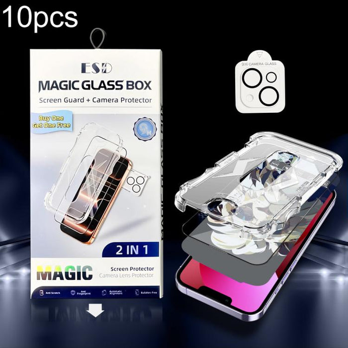 10 unidades de película protectora de vidrio templado HD a prueba de polvo para caja, fácil instalación, con película para lente., For iPhone 17e / 16e, For iPhone 17 Pro Max, For iPhone 17 Pro, For iPhone 17, For iPhone Air, For iPhone 16 Pro Max     ...
