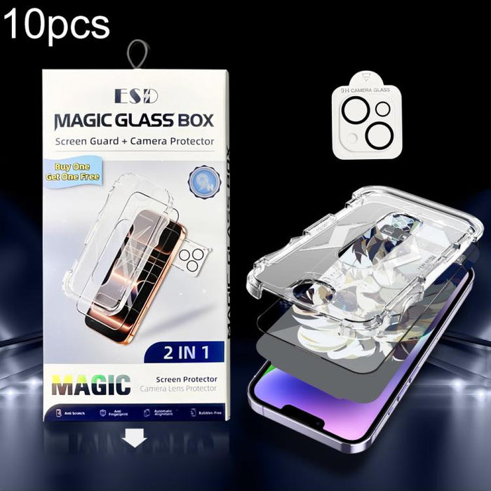 10 unidades de película protectora de vidrio templado HD a prueba de polvo para caja, fácil instalación, con película para lente., For iPhone 17e / 16e, For iPhone 17 Pro Max, For iPhone 17 Pro, For iPhone 17, For iPhone Air, For iPhone 16 Pro Max     ...