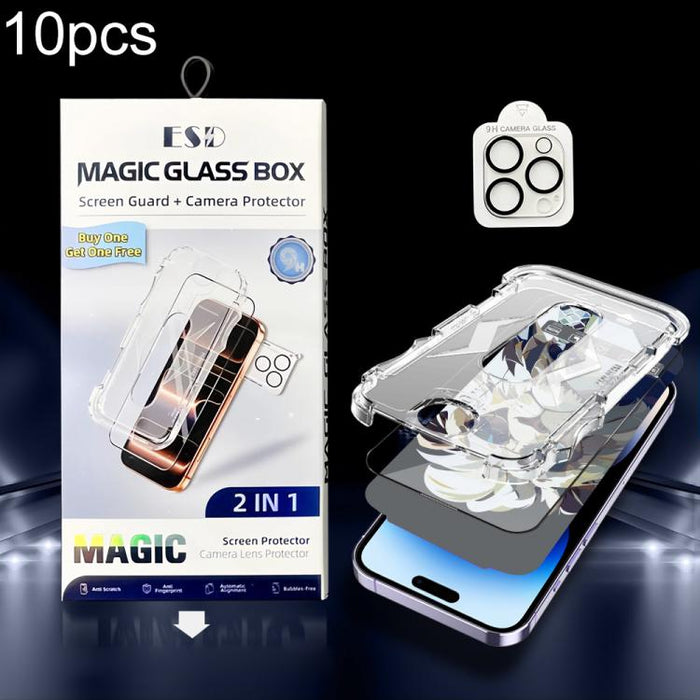 10 unidades de película protectora de vidrio templado HD a prueba de polvo para caja, fácil instalación, con película para lente., For iPhone 17e / 16e, For iPhone 17 Pro Max, For iPhone 17 Pro, For iPhone 17, For iPhone Air, For iPhone 16 Pro Max     ...
