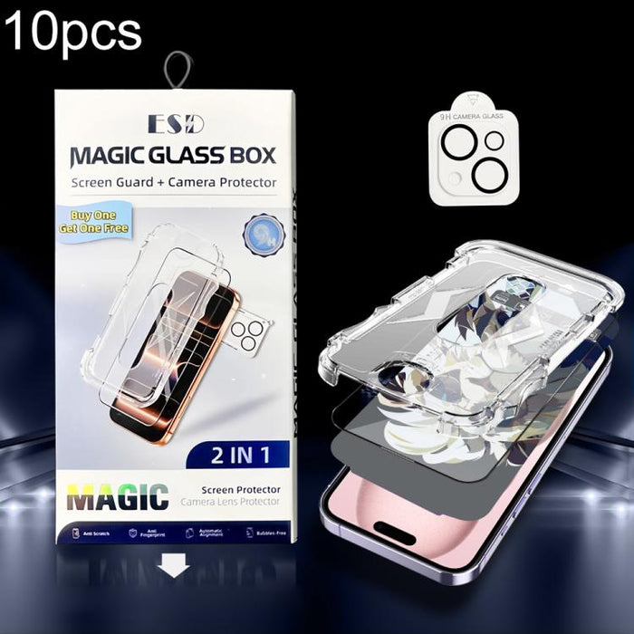 10 unidades de película protectora de vidrio templado HD a prueba de polvo para caja, fácil instalación, con película para lente., For iPhone 17e / 16e, For iPhone 17 Pro Max, For iPhone 17 Pro, For iPhone 17, For iPhone Air, For iPhone 16 Pro Max     ...