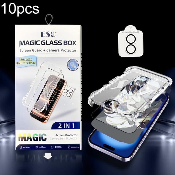 10 unidades de película protectora de vidrio templado HD a prueba de polvo para caja, fácil instalación, con película para lente., For iPhone 17e / 16e, For iPhone 17 Pro Max, For iPhone 17 Pro, For iPhone 17, For iPhone Air, For iPhone 16 Pro Max     ...