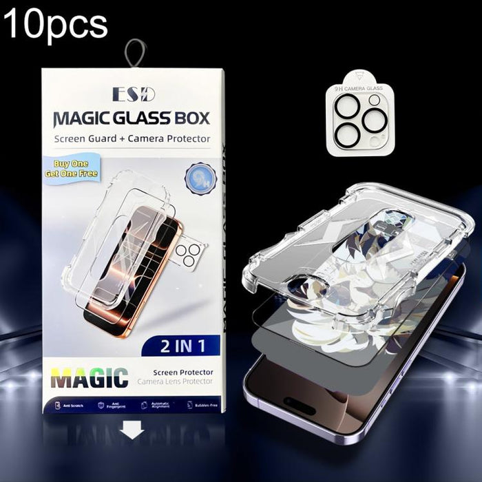 10 unidades de película protectora de vidrio templado HD a prueba de polvo para caja, fácil instalación, con película para lente., For iPhone 17e / 16e, For iPhone 17 Pro Max, For iPhone 17 Pro, For iPhone 17, For iPhone Air, For iPhone 16 Pro Max     ...