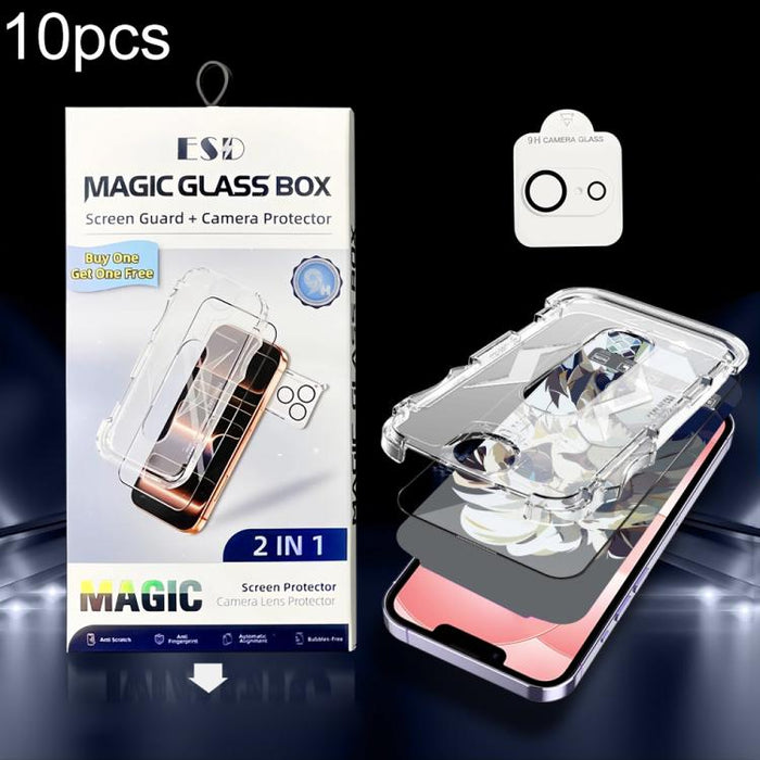 10 unidades de película protectora de vidrio templado HD a prueba de polvo para caja, fácil instalación, con película para lente., For iPhone 17e / 16e, For iPhone 17 Pro Max, For iPhone 17 Pro, For iPhone 17, For iPhone Air, For iPhone 16 Pro Max     ...