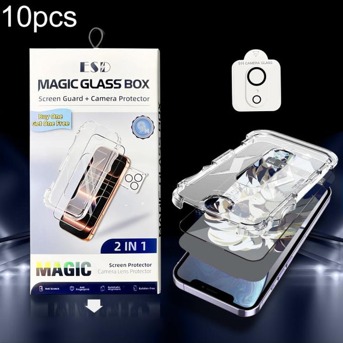 10 unidades de película protectora de vidrio templado HD a prueba de polvo para caja, fácil instalación, con película para lente., For iPhone 17e / 16e, For iPhone 17 Pro Max, For iPhone 17 Pro, For iPhone 17, For iPhone Air, For iPhone 16 Pro Max     ...