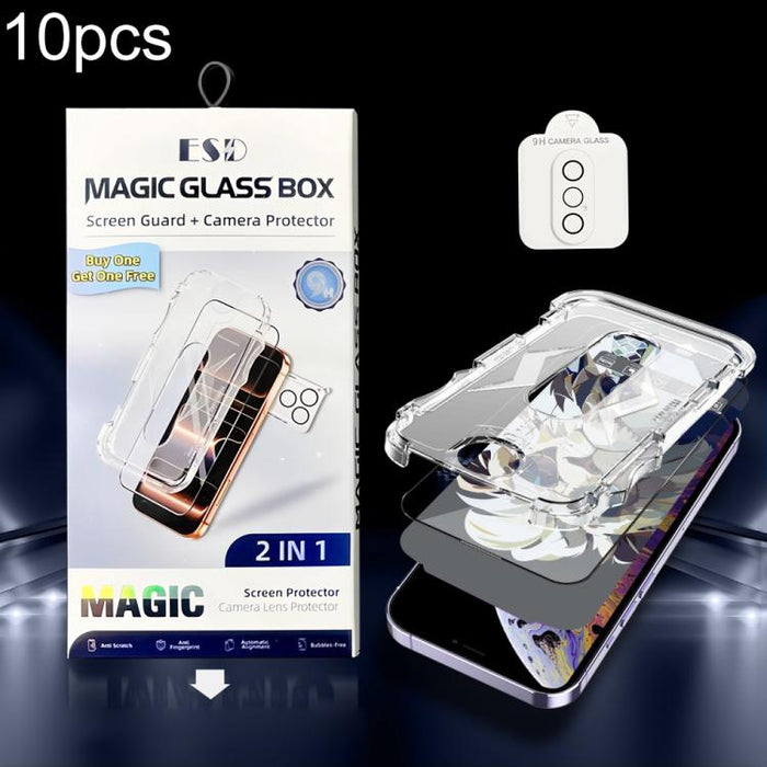 10 unidades de película protectora de vidrio templado HD a prueba de polvo para caja, fácil instalación, con película para lente., For iPhone 17e / 16e, For iPhone 17 Pro Max, For iPhone 17 Pro, For iPhone 17, For iPhone Air, For iPhone 16 Pro Max     ...