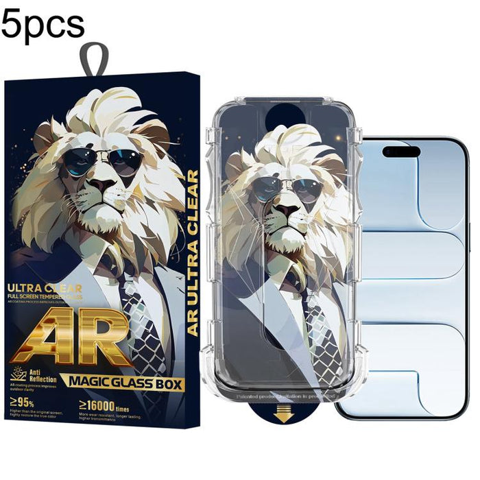 5 gafas de sol con diseño de león, fáciles de instalar, con caja a prueba de polvo y cristal templado AR HD., For iPhone 17e / 16e / 14 / 13 Pro, For iPhone 17 Pro Max, For iPhone 17 Pro, For iPhone 17 / 16 Pro, For iPhone Air, For iPhone 16 Pro Max   ...