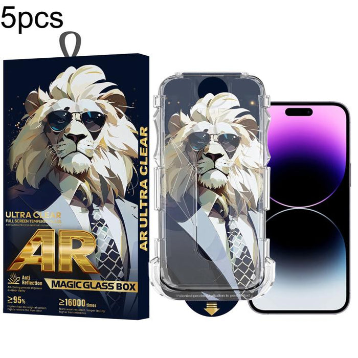 5 gafas de sol con diseño de león, fáciles de instalar, con caja a prueba de polvo y cristal templado AR HD., For iPhone 17e / 16e / 14 / 13 Pro, For iPhone 17 Pro Max, For iPhone 17 Pro, For iPhone 17 / 16 Pro, For iPhone Air, For iPhone 16 Pro Max   ...