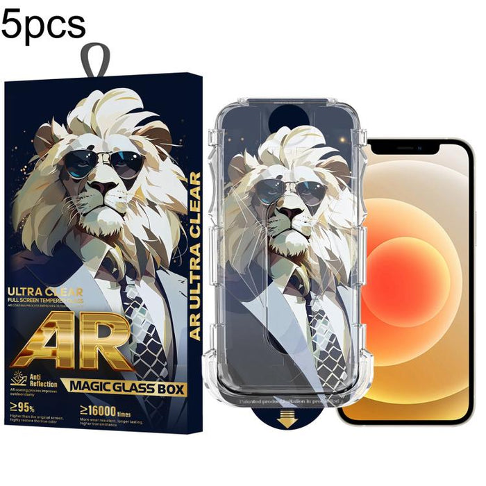 5 gafas de sol con diseño de león, fáciles de instalar, con caja a prueba de polvo y cristal templado AR HD., For iPhone 17e / 16e / 14 / 13 Pro, For iPhone 17 Pro Max, For iPhone 17 Pro, For iPhone 17 / 16 Pro, For iPhone Air, For iPhone 16 Pro Max   ...
