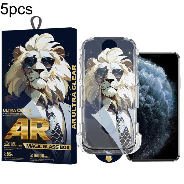5 gafas de sol con diseño de león, fáciles de instalar, con caja a prueba de polvo y cristal templado AR HD., For iPhone 17e / 16e / 14 / 13 Pro, For iPhone 17 Pro Max, For iPhone 17 Pro, For iPhone 17 / 16 Pro, For iPhone Air, For iPhone 16 Pro Max   ...