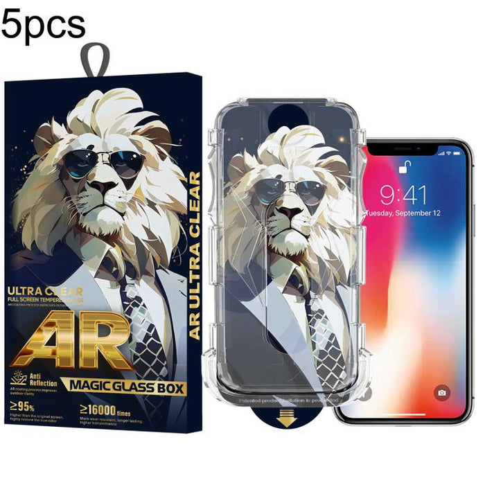 5 gafas de sol con diseño de león, fáciles de instalar, con caja a prueba de polvo y cristal templado AR HD., For iPhone 17e / 16e / 14 / 13 Pro, For iPhone 17 Pro Max, For iPhone 17 Pro, For iPhone 17 / 16 Pro, For iPhone Air, For iPhone 16 Pro Max   ...