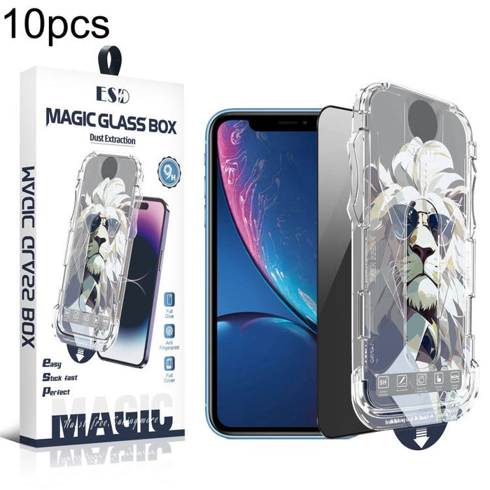 10 láminas de vidrio templado para cajas de fácil instalación, a prueba de polvo y privacidad., For iPhone 17e / 16e / 14 / 13 Pro, For iPhone 17 Pro Max, For iPhone 17 Pro, For iPhone 17 / 16 Pro, For iPhone Air, For iPhone 16 Pro Max                 ...
