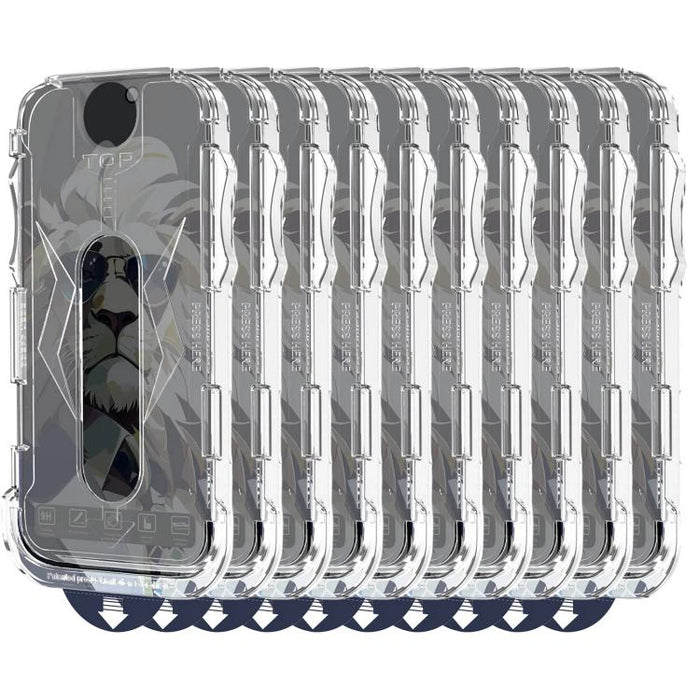 10 láminas de vidrio templado para cajas de fácil instalación, a prueba de polvo y privacidad., For iPhone 17e / 16e / 14 / 13 Pro, For iPhone 17 Pro Max, For iPhone 17 Pro, For iPhone 17 / 16 Pro, For iPhone Air, For iPhone 16 Pro Max                 ...