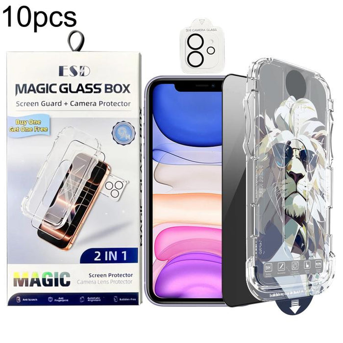 10 láminas de vidrio templado de fácil instalación para cajas a prueba de polvo con lente., For iPhone 17e / 16e, For iPhone 17 Pro Max, For iPhone 17 Pro, For iPhone 17, For iPhone Air, For iPhone 16 Pro Max, For iPhone 16 Pro, For iPhone 16 Plus     ...