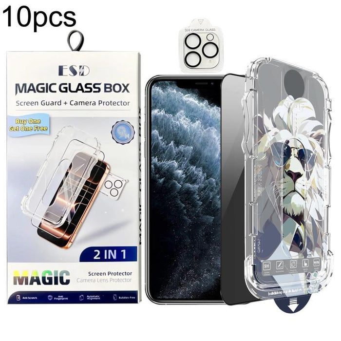 10 láminas de vidrio templado de fácil instalación para cajas a prueba de polvo con lente., For iPhone 17e / 16e, For iPhone 17 Pro Max, For iPhone 17 Pro, For iPhone 17, For iPhone Air, For iPhone 16 Pro Max, For iPhone 16 Pro, For iPhone 16 Plus     ...