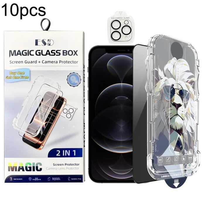 10 láminas de vidrio templado de fácil instalación para cajas a prueba de polvo con lente., For iPhone 17e / 16e, For iPhone 17 Pro Max, For iPhone 17 Pro, For iPhone 17, For iPhone Air, For iPhone 16 Pro Max, For iPhone 16 Pro, For iPhone 16 Plus     ...