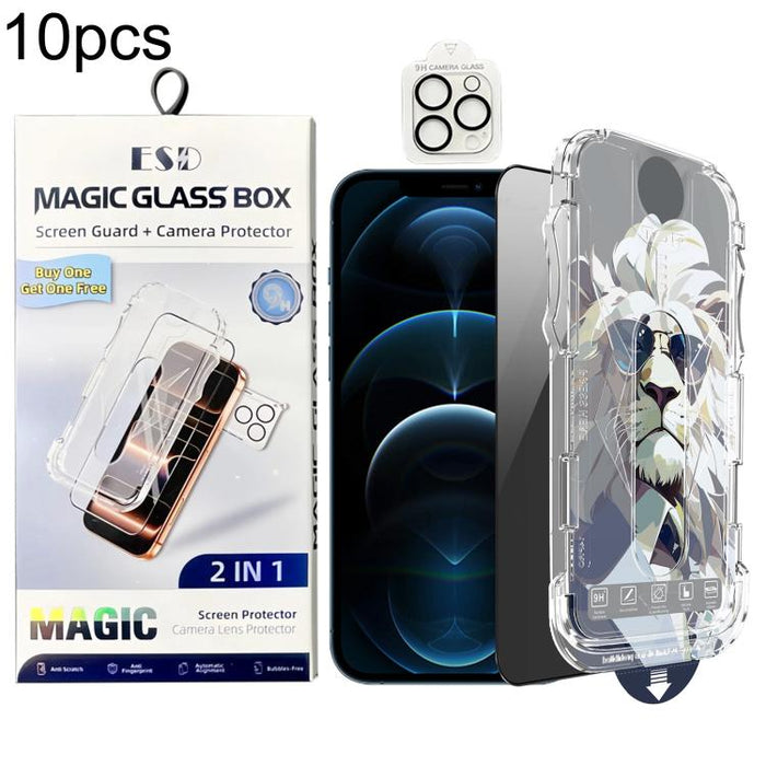 10 láminas de vidrio templado de fácil instalación para cajas a prueba de polvo con lente., For iPhone 17e / 16e, For iPhone 17 Pro Max, For iPhone 17 Pro, For iPhone 17, For iPhone Air, For iPhone 16 Pro Max, For iPhone 16 Pro, For iPhone 16 Plus     ...