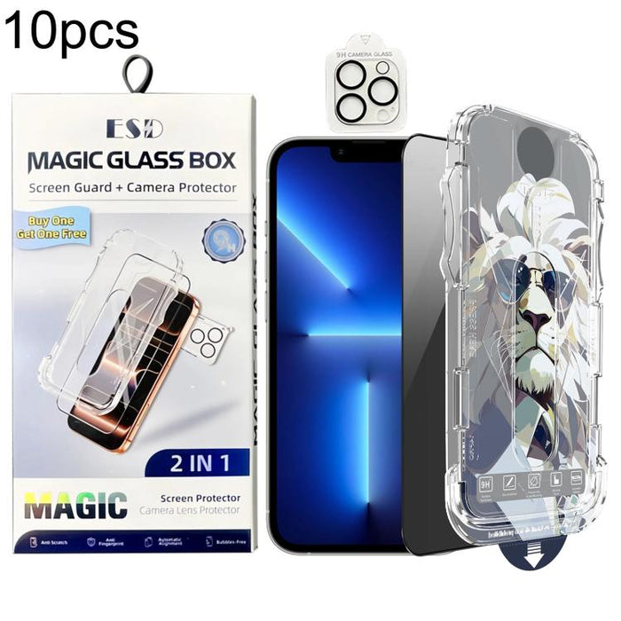 10 láminas de vidrio templado de fácil instalación para cajas a prueba de polvo con lente., For iPhone 17e / 16e, For iPhone 17 Pro Max, For iPhone 17 Pro, For iPhone 17, For iPhone Air, For iPhone 16 Pro Max, For iPhone 16 Pro, For iPhone 16 Plus     ...