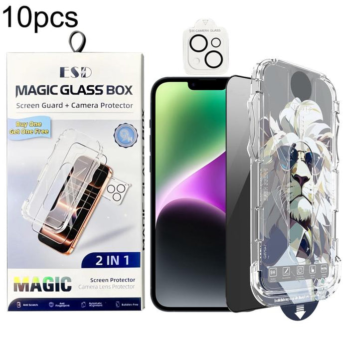 10 láminas de vidrio templado de fácil instalación para cajas a prueba de polvo con lente., For iPhone 17e / 16e, For iPhone 17 Pro Max, For iPhone 17 Pro, For iPhone 17, For iPhone Air, For iPhone 16 Pro Max, For iPhone 16 Pro, For iPhone 16 Plus     ...