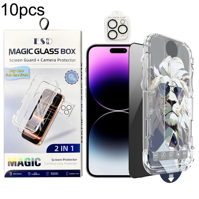 10 láminas de vidrio templado de fácil instalación para cajas a prueba de polvo con lente., For iPhone 17e / 16e, For iPhone 17 Pro Max, For iPhone 17 Pro, For iPhone 17, For iPhone Air, For iPhone 16 Pro Max, For iPhone 16 Pro, For iPhone 16 Plus     ...
