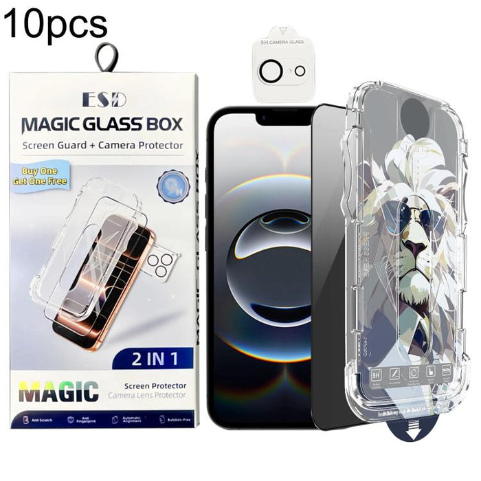10 láminas de vidrio templado de fácil instalación para cajas a prueba de polvo con lente., For iPhone 17e / 16e, For iPhone 17 Pro Max, For iPhone 17 Pro, For iPhone 17, For iPhone Air, For iPhone 16 Pro Max, For iPhone 16 Pro, For iPhone 16 Plus     ...
