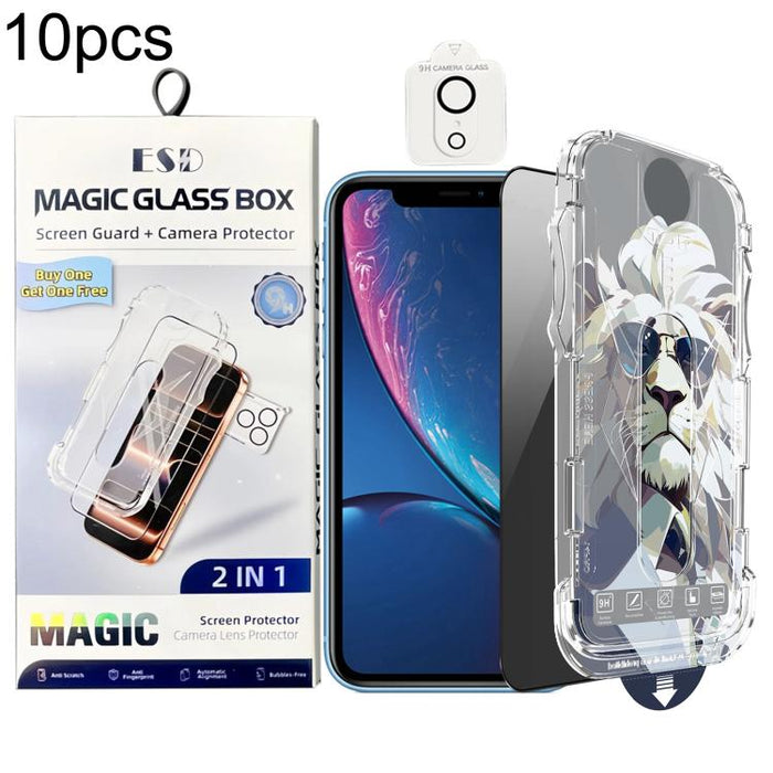 10 láminas de vidrio templado de fácil instalación para cajas a prueba de polvo con lente., For iPhone 17e / 16e, For iPhone 17 Pro Max, For iPhone 17 Pro, For iPhone 17, For iPhone Air, For iPhone 16 Pro Max, For iPhone 16 Pro, For iPhone 16 Plus     ...