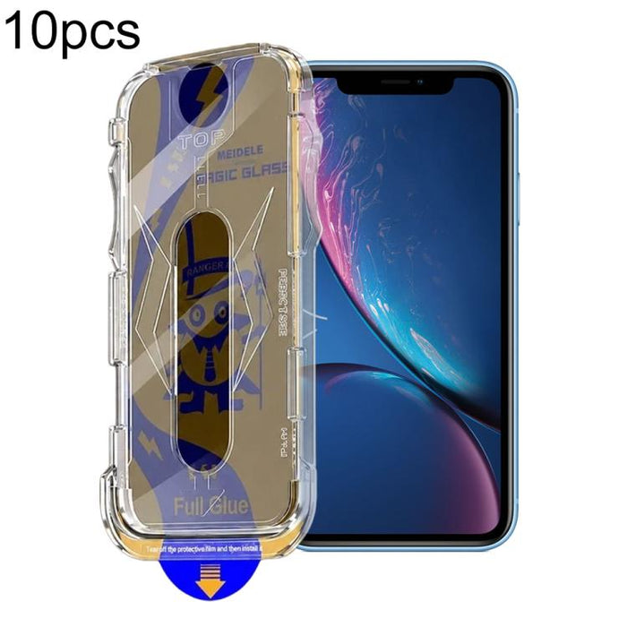 10 láminas de vidrio templado para cajas a prueba de polvo de fácil instalación de MEIDELE, For iPhone 17e / 16e / 14 / 13 Pro, For iPhone 17 Pro Max, For iPhone 17 Pro, For iPhone 17 / 16 Pro, For iPhone Air, For iPhone 16 Pro Max                     ...