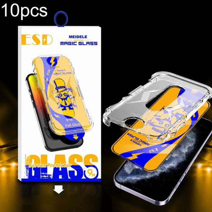 10 unidades de película de vidrio templado HD MEIDELE de fácil instalación para cajas a prueba de polvo, For iPhone 17e / 16e / 14 / 13 Pro, For iPhone 17 Pro Max, For iPhone 17 / 16 Pro, For iPhone 17 Pro, For iPhone Air, For iPhone 16 Pro Max        ...