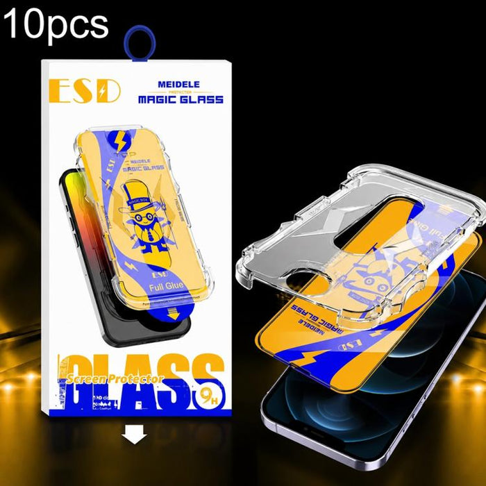 10 unidades de película de vidrio templado HD MEIDELE de fácil instalación para cajas a prueba de polvo, For iPhone 17e / 16e / 14 / 13 Pro, For iPhone 17 Pro Max, For iPhone 17 / 16 Pro, For iPhone 17 Pro, For iPhone Air, For iPhone 16 Pro Max        ...