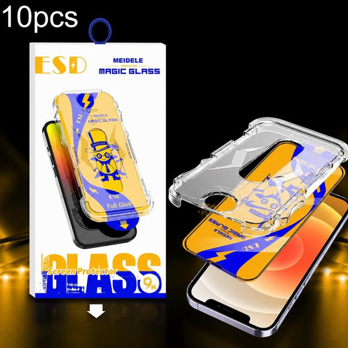 10 unidades de película de vidrio templado HD MEIDELE de fácil instalación para cajas a prueba de polvo, For iPhone 17e / 16e / 14 / 13 Pro, For iPhone 17 Pro Max, For iPhone 17 / 16 Pro, For iPhone 17 Pro, For iPhone Air, For iPhone 16 Pro Max        ...
