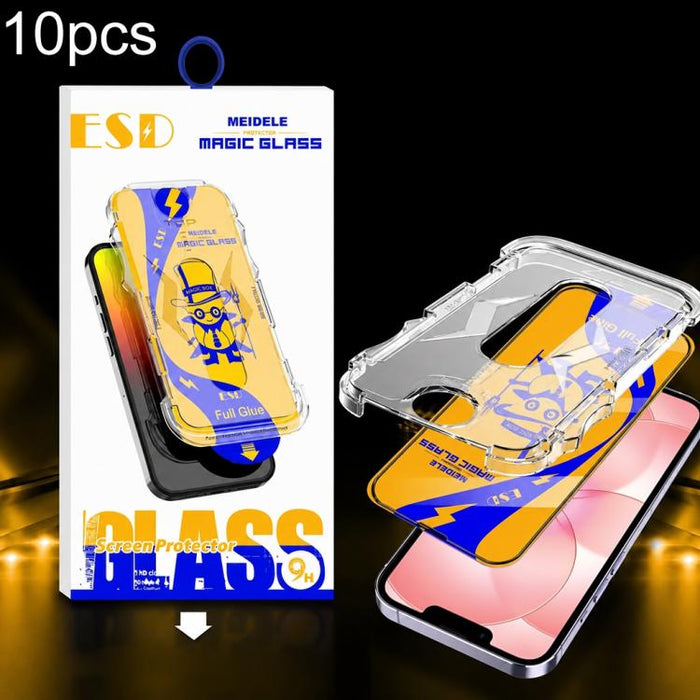 10 unidades de película de vidrio templado HD MEIDELE de fácil instalación para cajas a prueba de polvo, For iPhone 17e / 16e / 14 / 13 Pro, For iPhone 17 Pro Max, For iPhone 17 / 16 Pro, For iPhone 17 Pro, For iPhone Air, For iPhone 16 Pro Max        ...